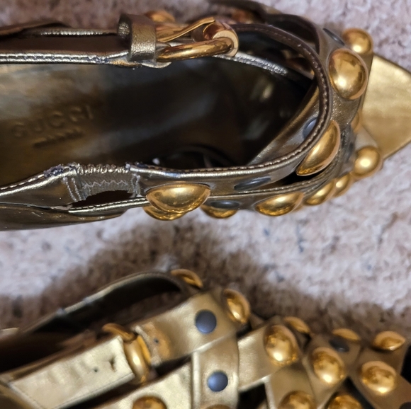 Designer GUCCI BAROUSHKA Strappy Peep Hole Sandals Authenticated! - Picture 7 of 9